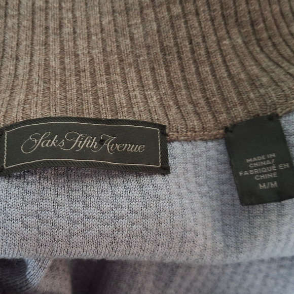 Saks Fifth Avenue Waffle Knit Sweater Jacket Size M - Picture 5 of 5